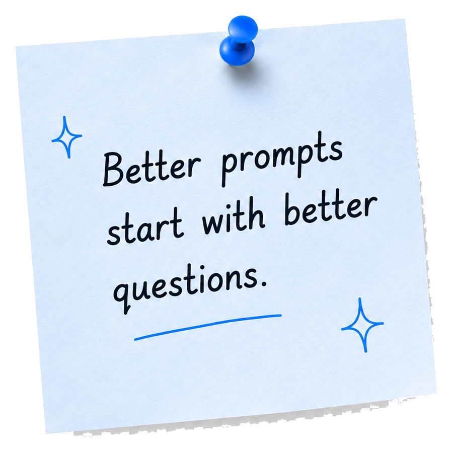 Better prompts start with better questions.